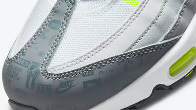 Nike Air Max 95 Grey Volt Logo Front Closeup