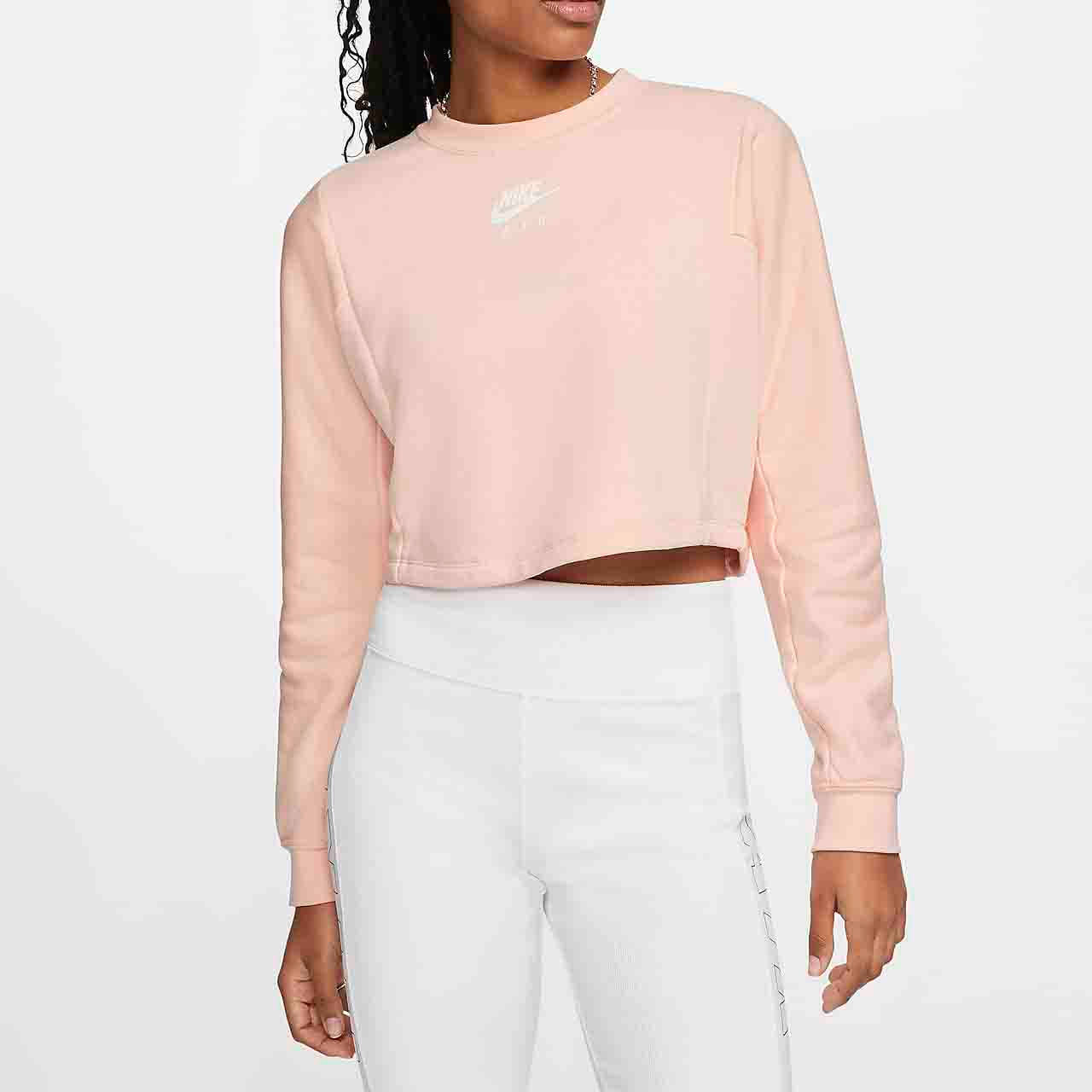 nike crop sweatshirt coral