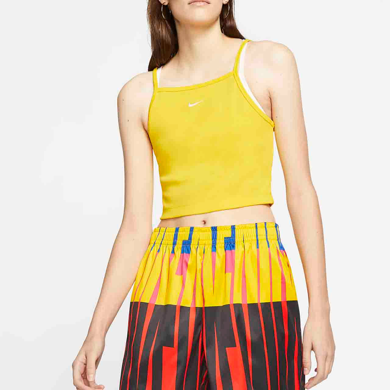 nike crop top yellow