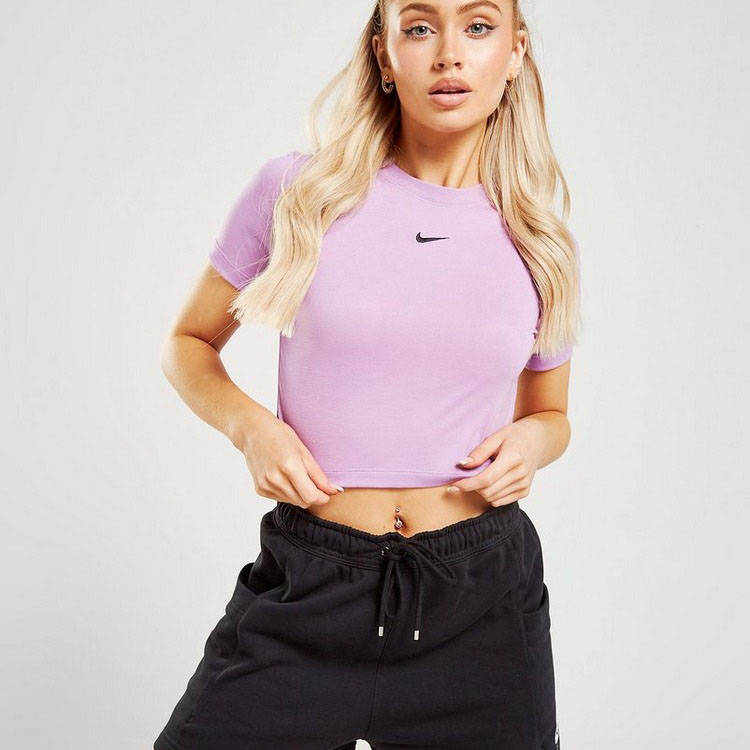 nike cropped t shirt pink