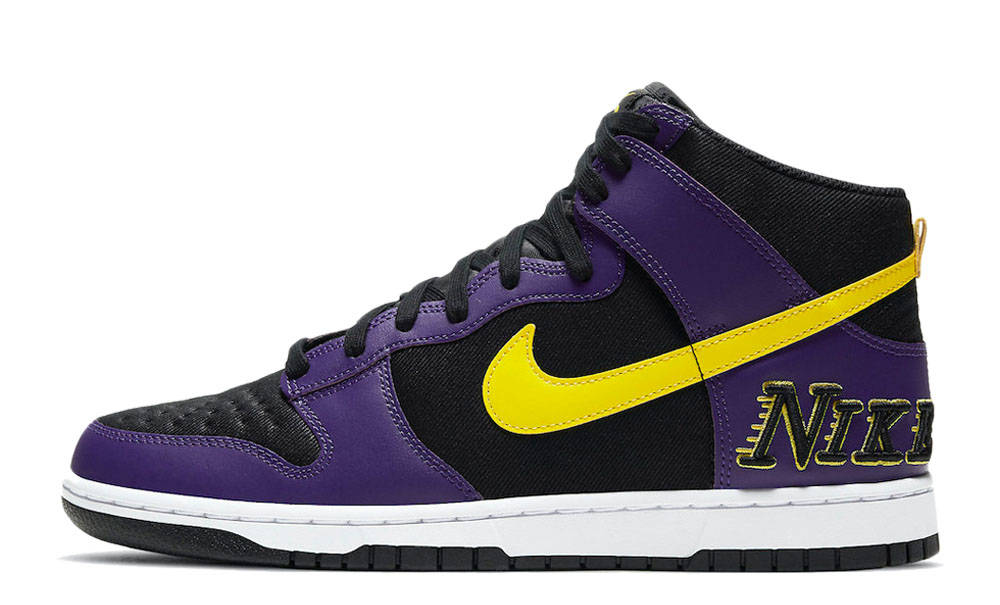 Nike dunk high emb lakers resell Clearance
