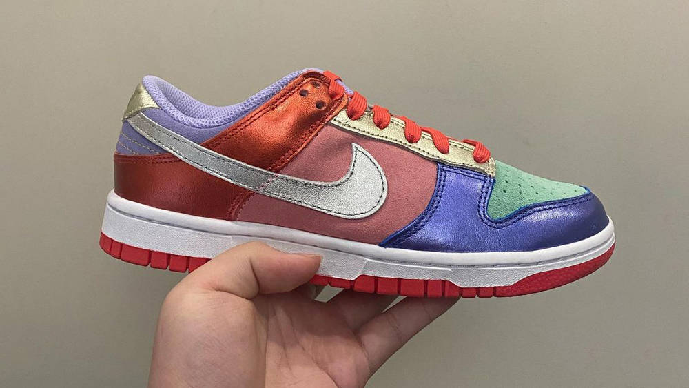Image via woganwodeyang Nike Dunk Low Metallic Mismatch Multi