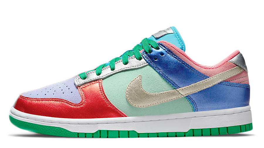 nike dunk low metallic mismatch multi