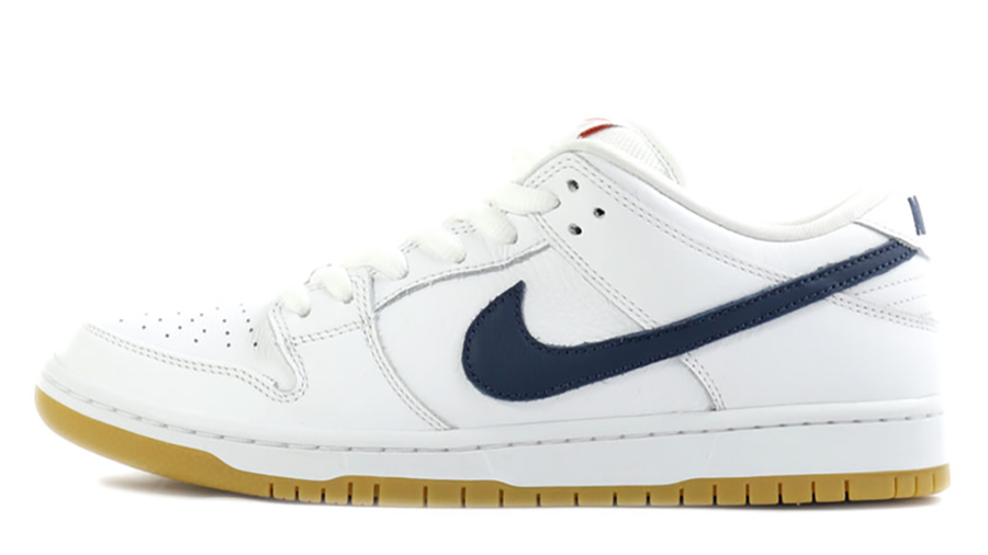 dunk low white navy