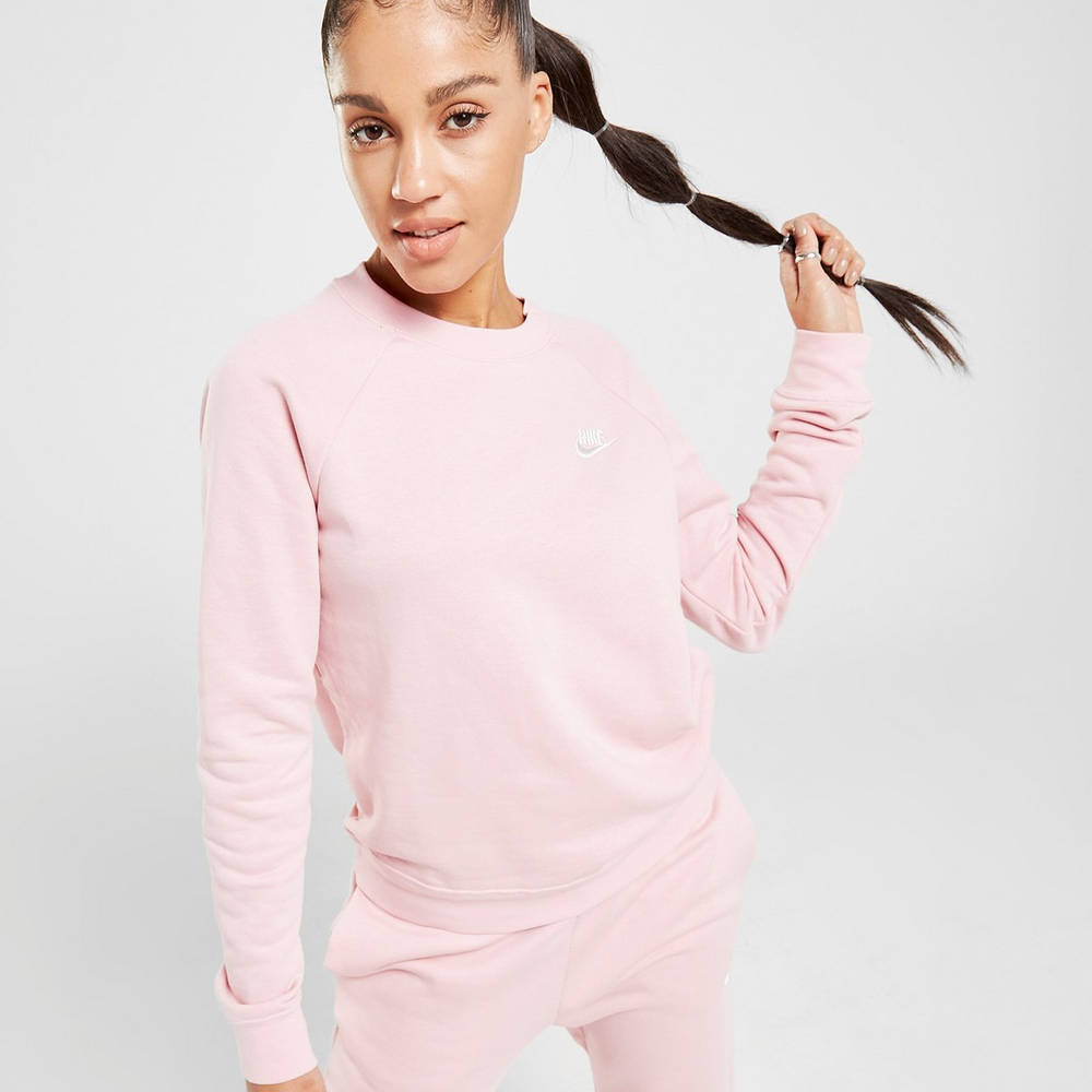 pink nike essential crew sweatshirt