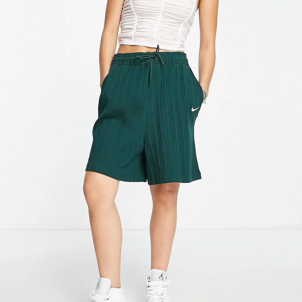 Nike Mini Swoosh Ribbed Jersey Baller Shorts Pro Green full