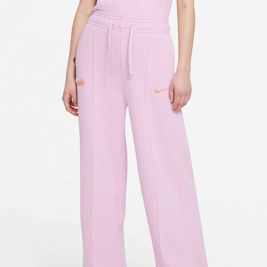 nike pink wide-leg joggers