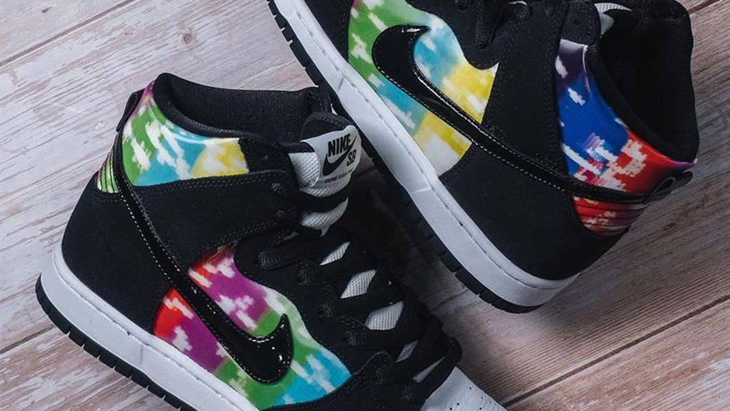 nike sb dunk high tv colour bars