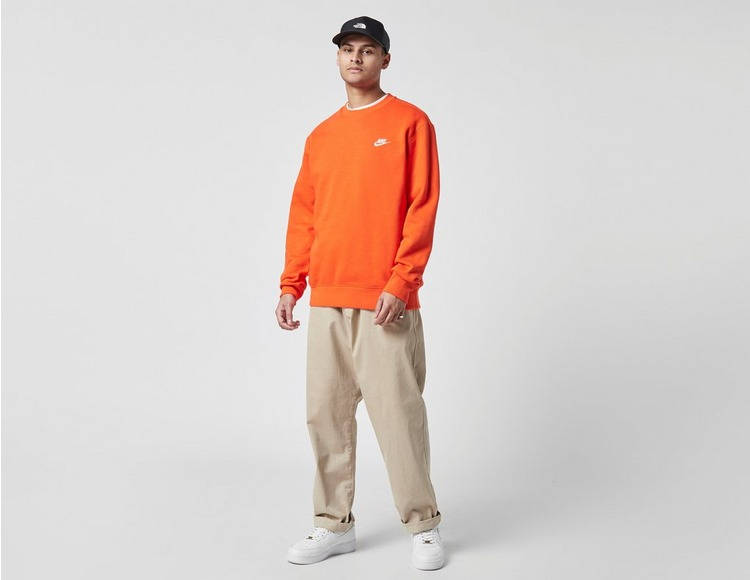 Nike Sportswear Club Fleece Crew Sweatshirt Orange Full