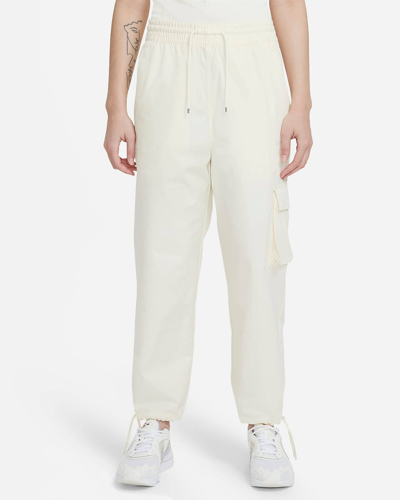 Nike sportswear sweatpants cream cargo