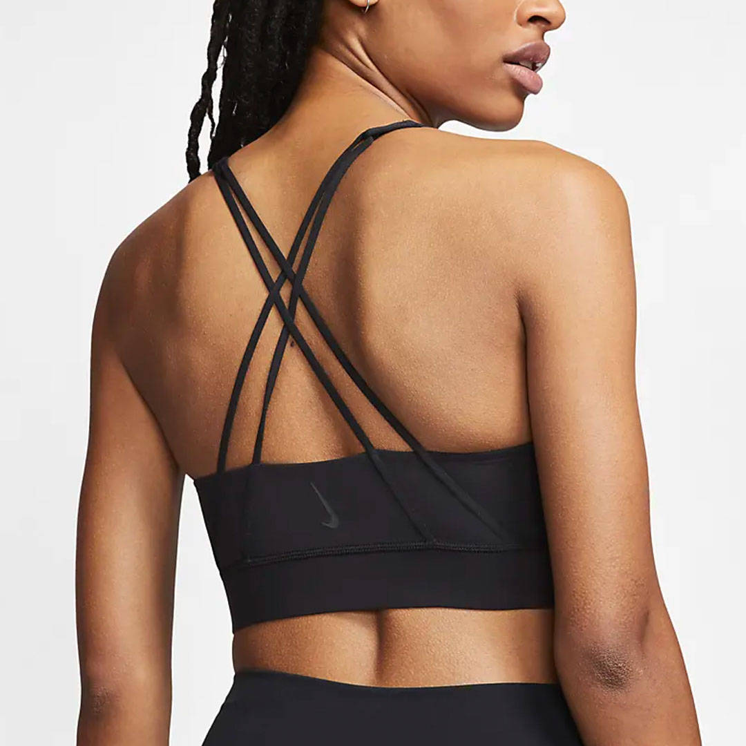 Nike Swoosh Luxe Sports Bra Black Strappy back