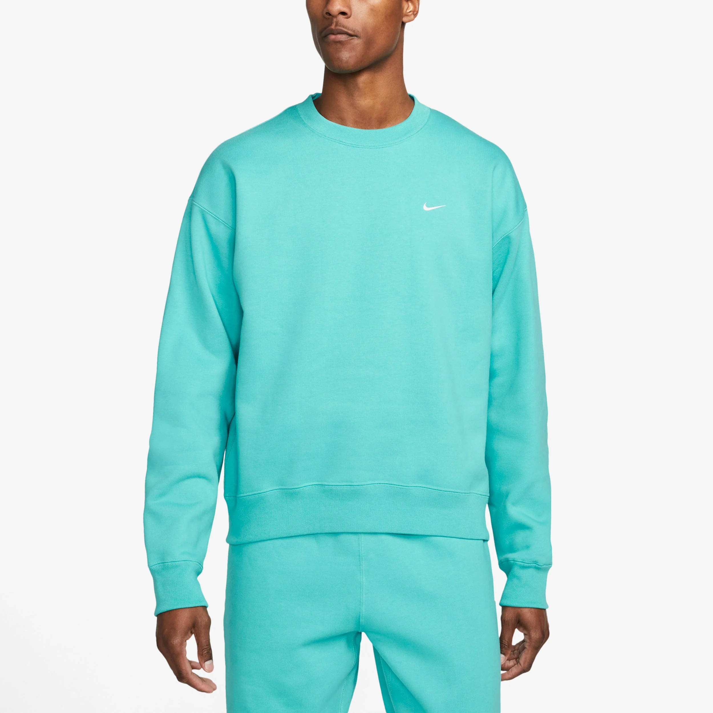 Nike club crew neck sweat in aqua hot sale