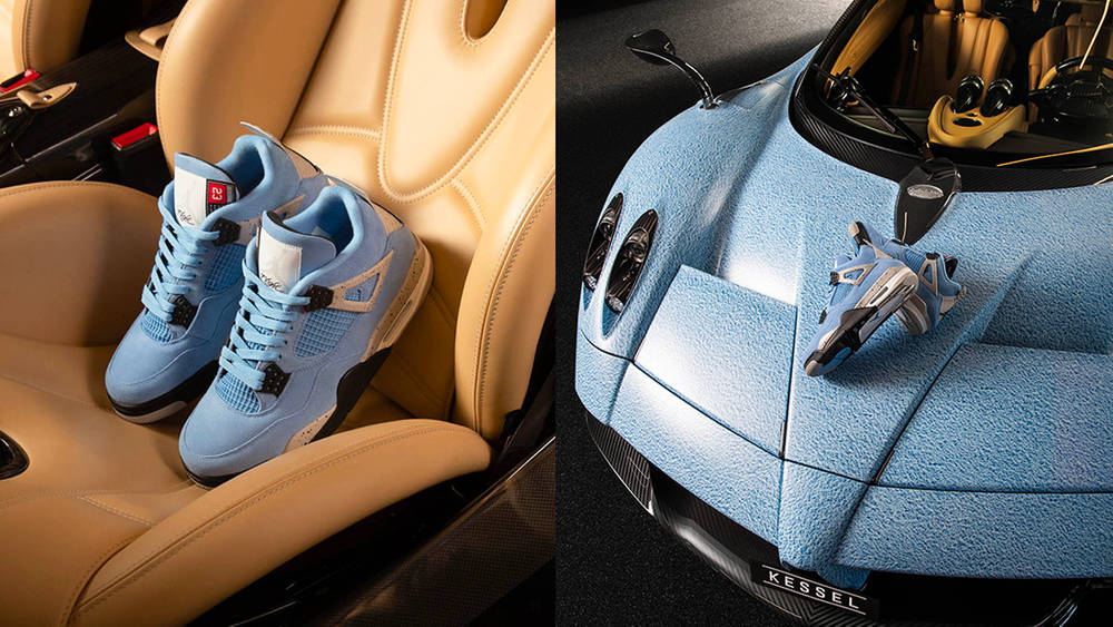 Titolo Celebrates the Air Jordan 4 "University Blue" With a Custom Pagani Huayra