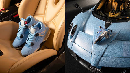Titolo Celebrates the Air Jordan 4 "University Blue" With a Custom Pagani Huayra Titolo Celebrates the Air Jordan 4 "University Blue" With a Custom Pagani Huayra