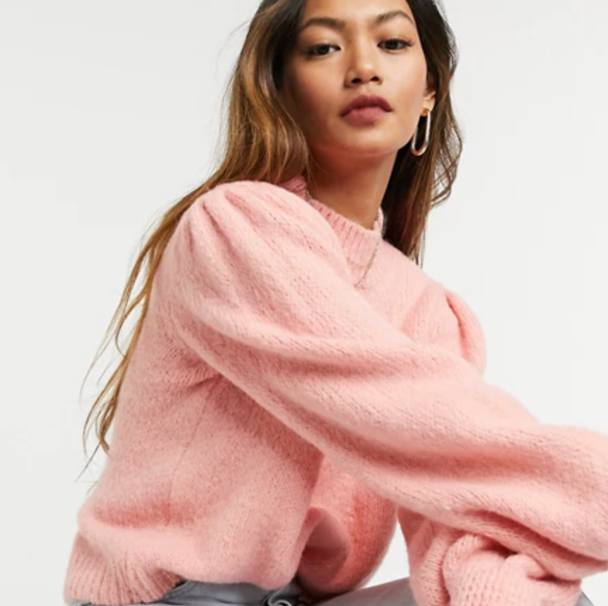 Mango soft touch jumper in pink