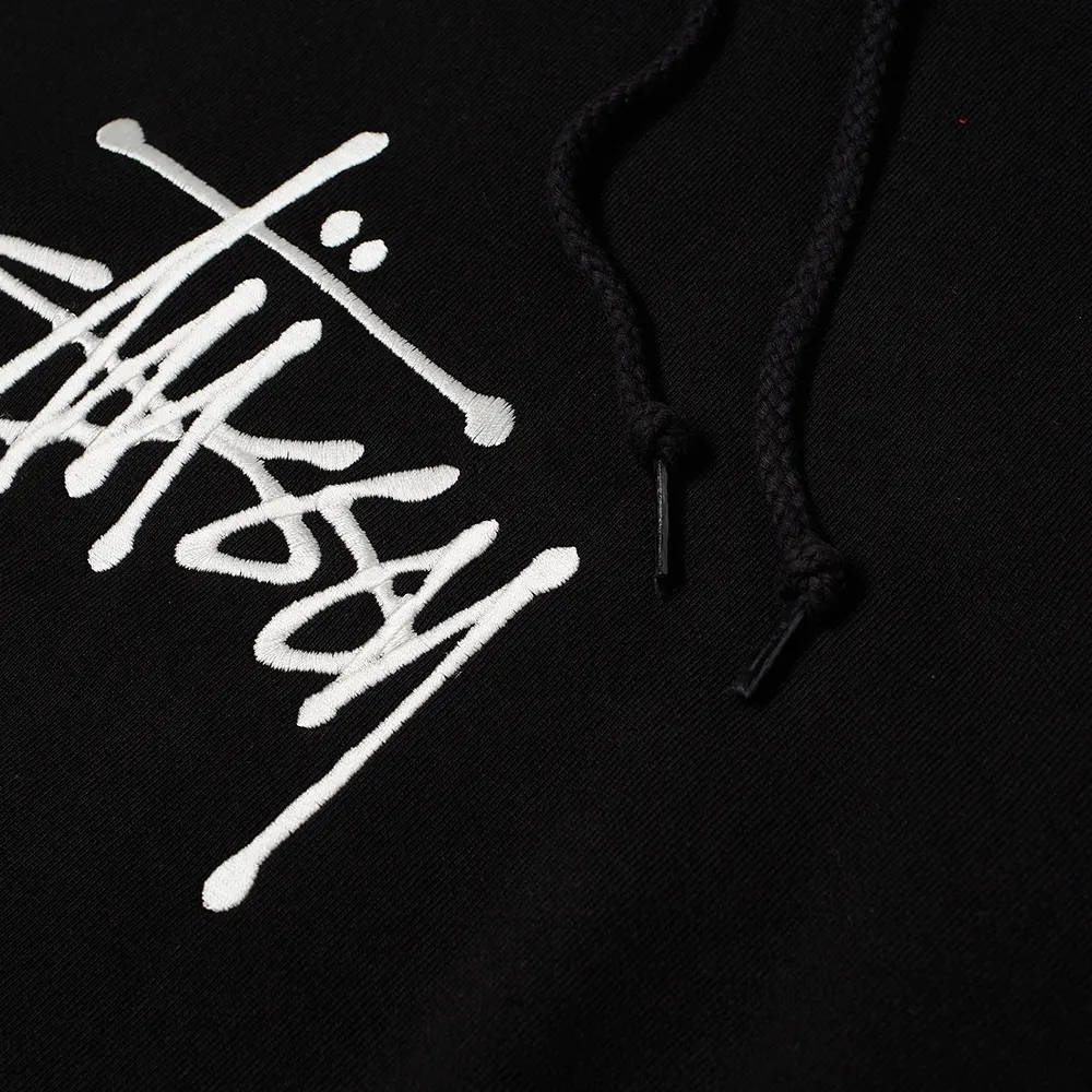 Stussy Basic Applique Hoodie - Black | The Sole Supplier
