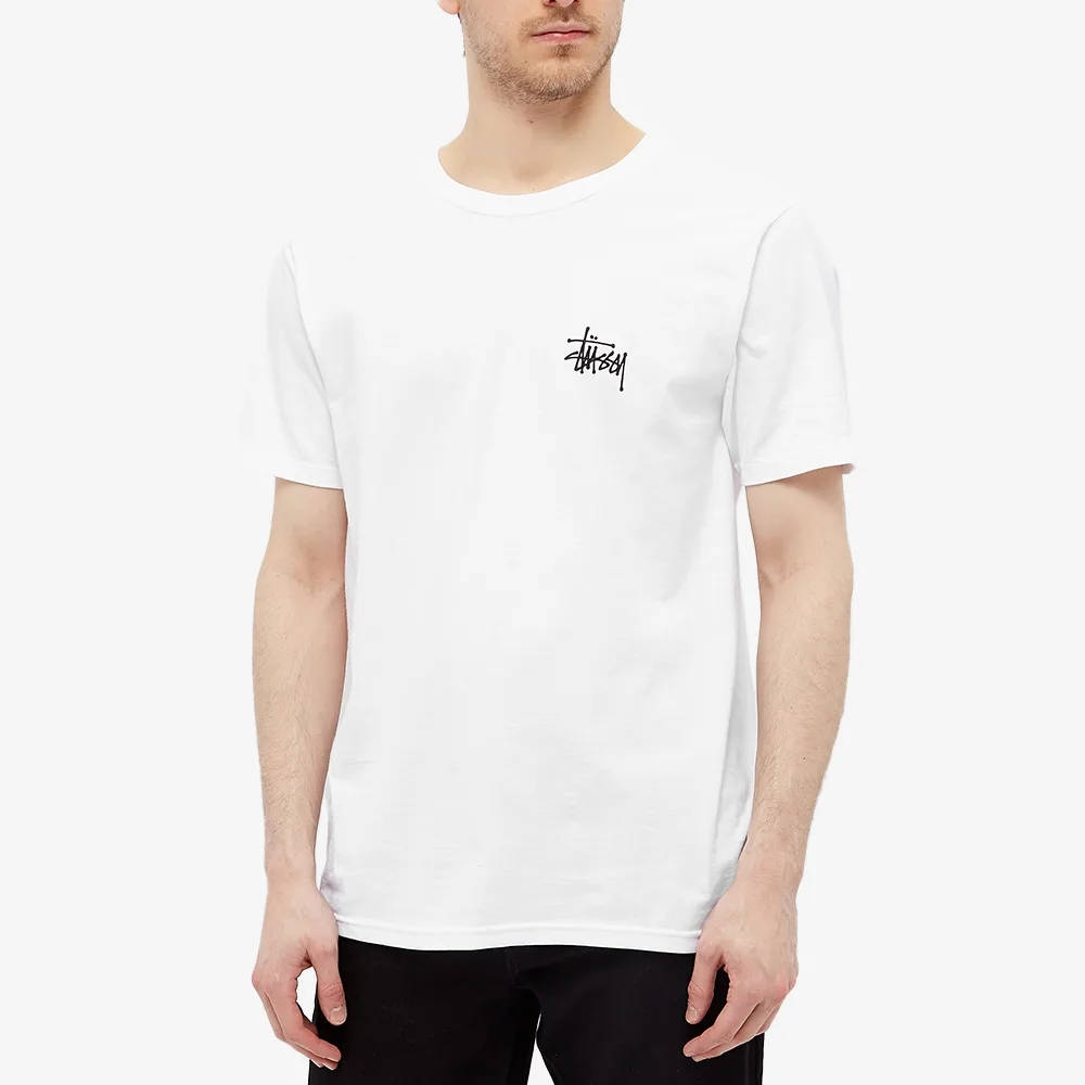 basic white stussy tee