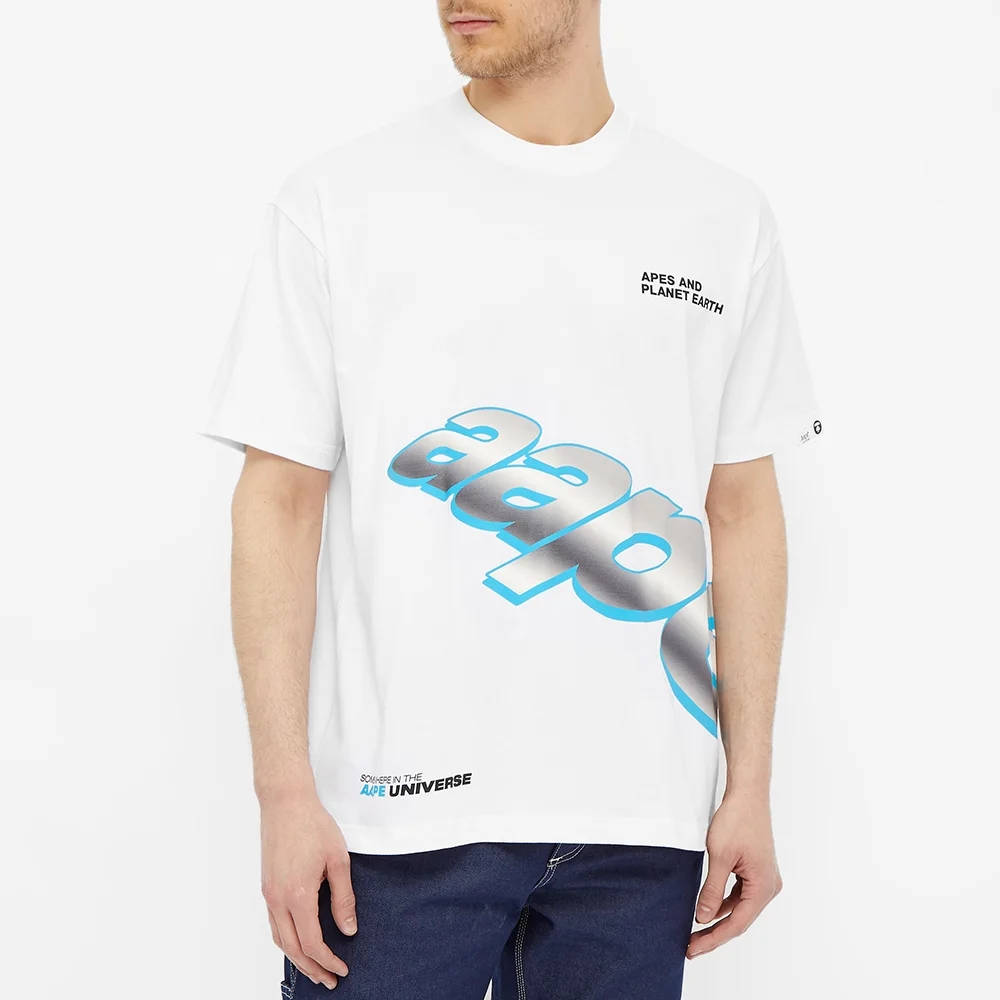 AAPE Metalic T-Shirt - White | The Sole Supplier