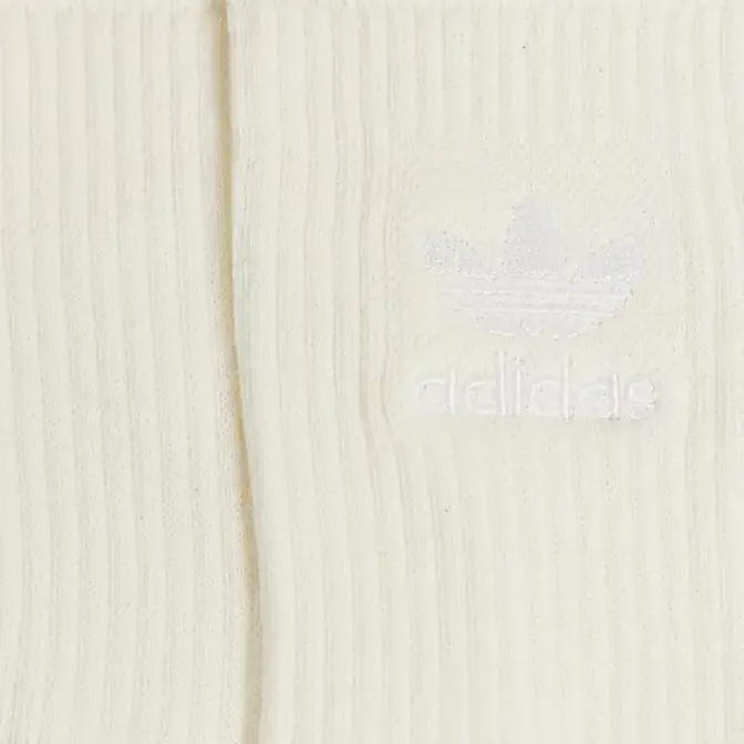 adidas Originals No Dye Ribbed Crew Socks Off White Detail 2