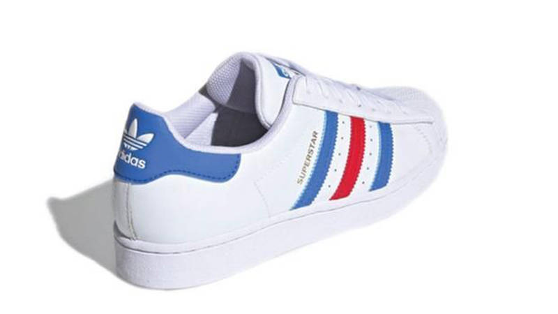 adidas Superstar White Blue Gold H68095 back