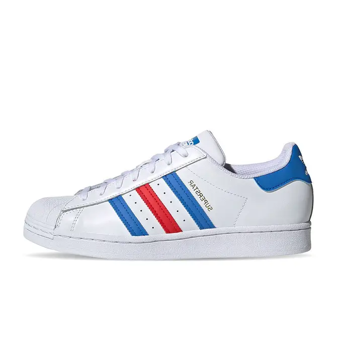 adidas Superstar White Blue Gold | Where To Buy | H68095 | The Sole ...