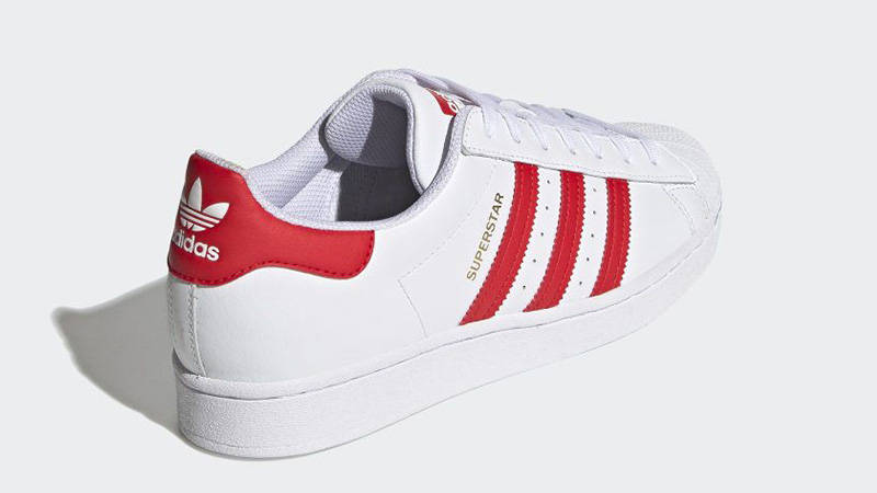adidas Superstar White Vivid Red H68094 back