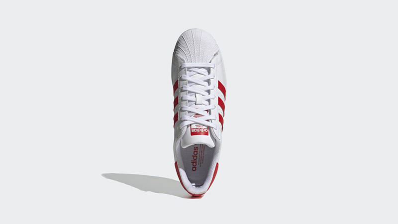 adidas Superstar White Vivid Red H68094 middle