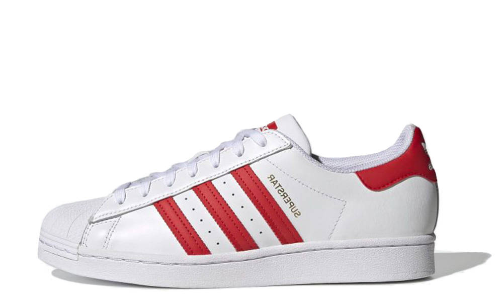 adidas Superstar White Vivid Red