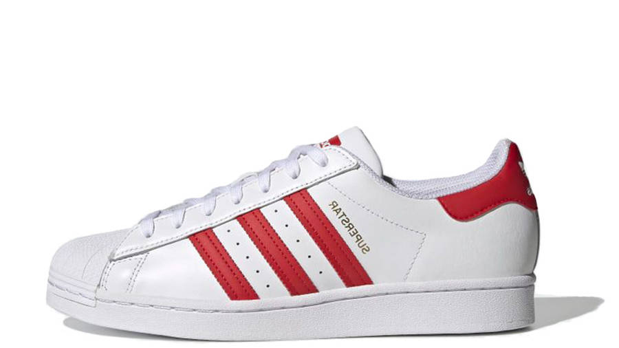 adidas Superstar White Vivid Red | Where To Buy | H68094 | The Sole ...