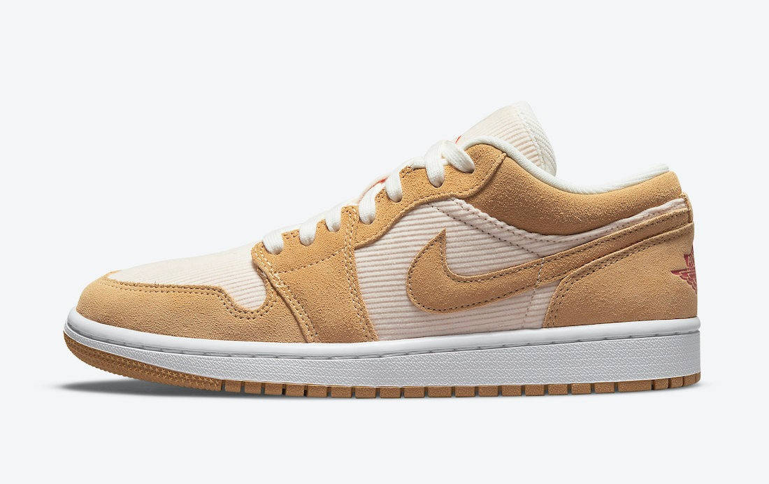 Air Jordan 1 Low Corduroy Suede Side