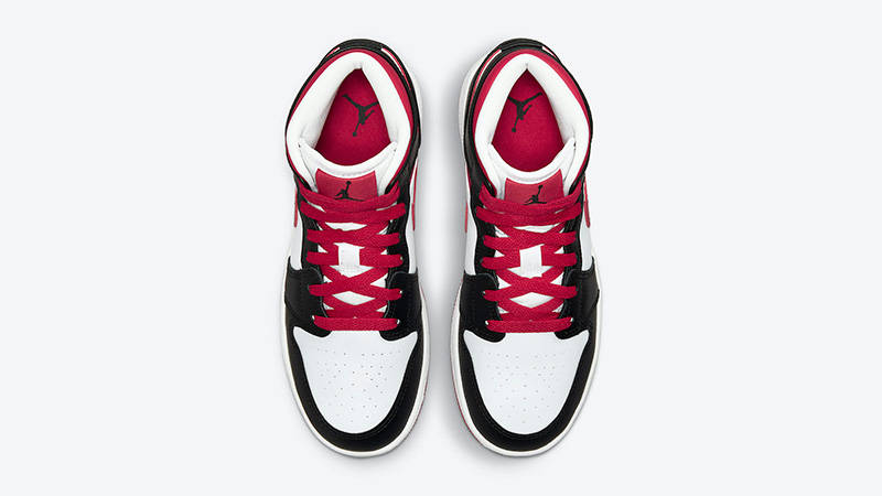 Air Jordan 1 Mid GS White Black Red 554725-016 middle