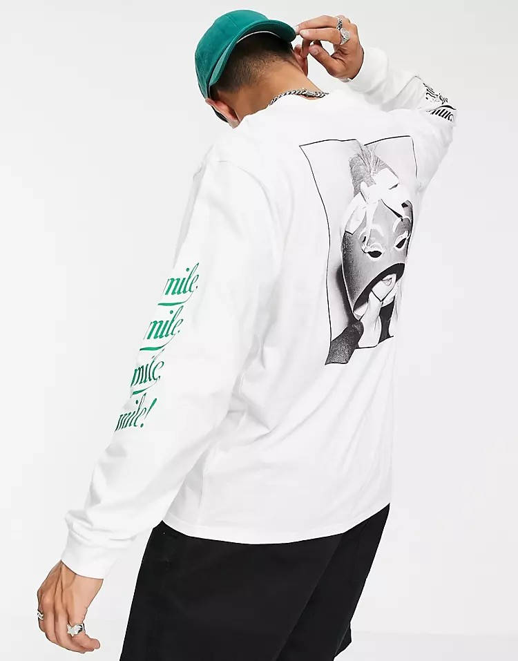 Carhartt WIP Smile Long Sleeve Top White Back