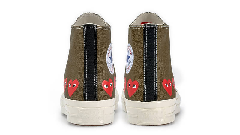 Comme des Garcons Play x Converse Chuck Taylor All Star 70 Hi Khaki Back