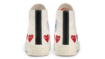Comme des Garcons Play x Converse Chuck Taylor All Star 70 Hi Multi Heart White Back