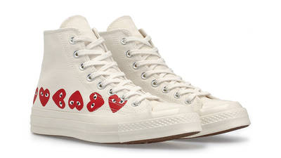 Comme des Garcons Play x Converse Chuck Taylor All Star 70 Hi Multi Heart White Side