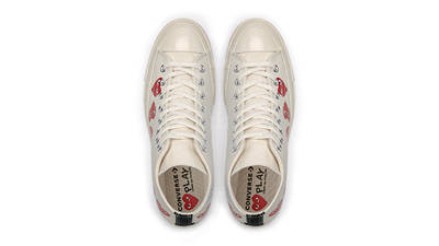 Comme des Garcons Play x Converse Chuck Taylor All Star 70 Hi Multi Heart White Top