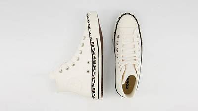 converse all star hi trainers leopard edged black egret driftwood