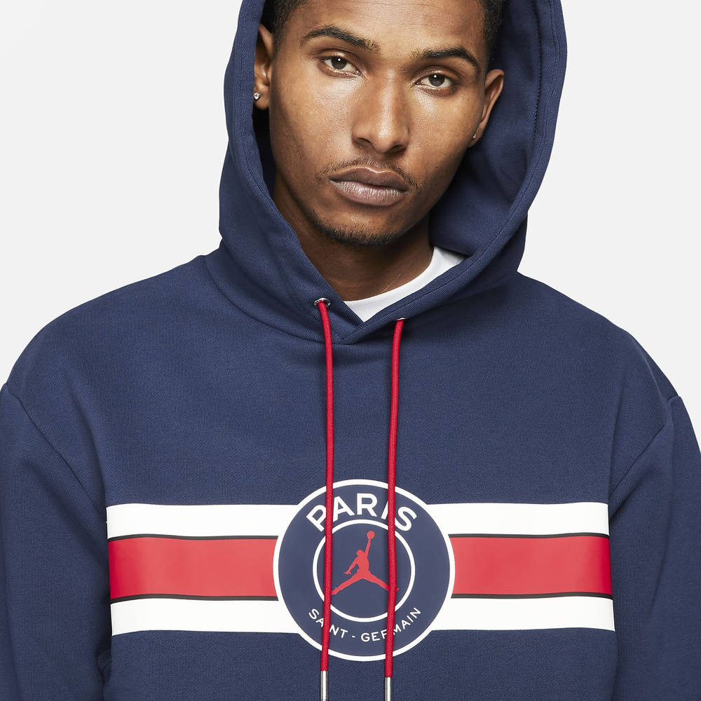 Jordan Paris Saint-Germain Fleece Pullover Hoodie - Midnight Navy | The ...