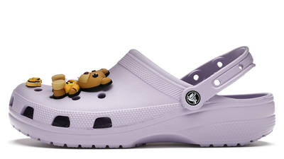 purple justin bieber crocs