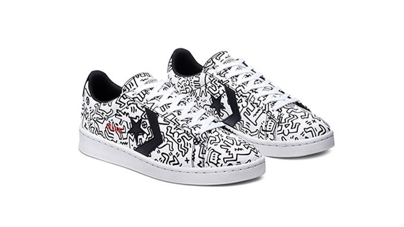 Keith Haring x Converse Pro Hi Egret Black 171857C front