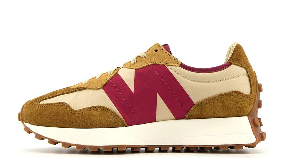 new balance 327 trainers tan burgundy