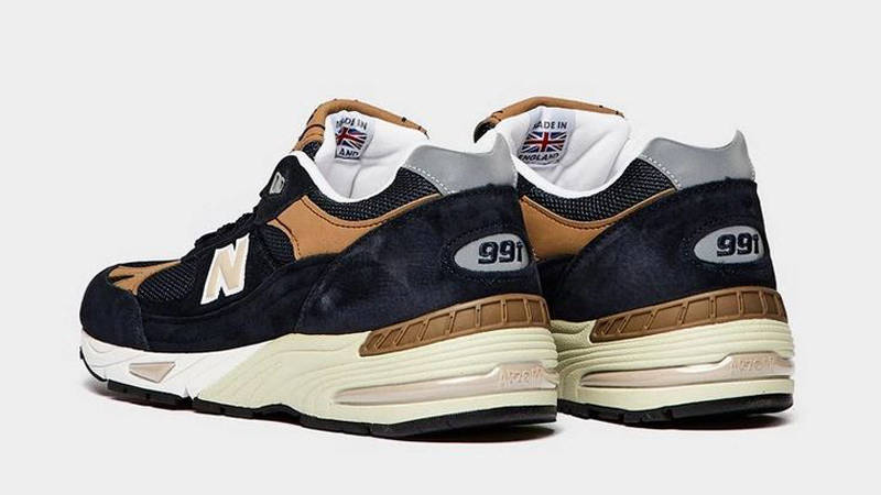 New Balance 991 Navy Brown Back