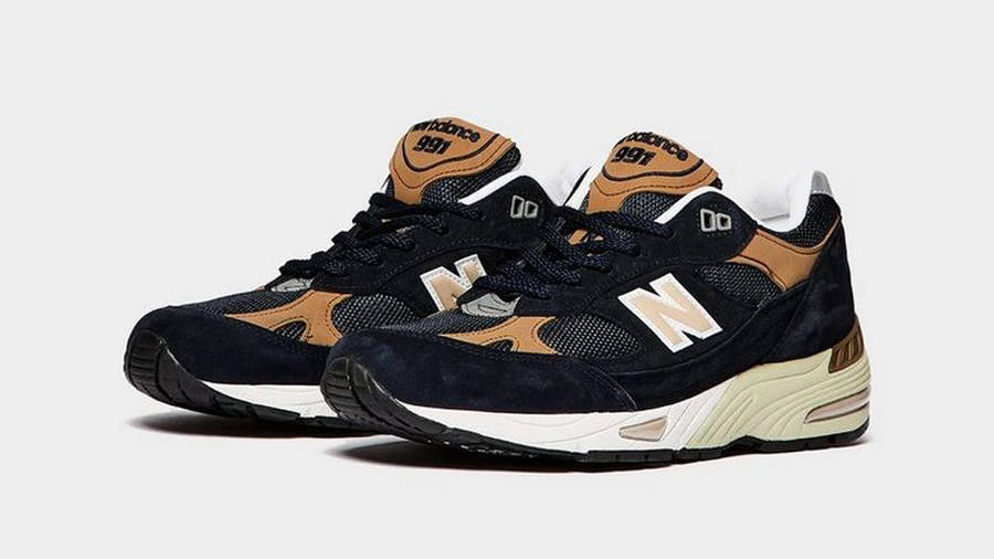 New Balance 991 Navy Brown Front