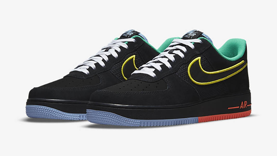 Nike Air Force 1 07 Low Black Yellow Green DM9051-001 Side