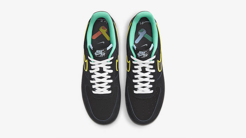 Nike Air Force 1 07 Low Black Yellow Green DM9051-001 Top