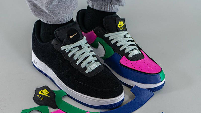 Nike Air Force 1 1 Black Multi on foot front