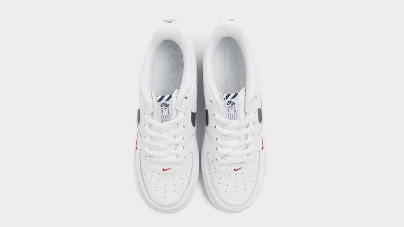 Nike Air Force 1 GS Mini Swoosh White Navy Red