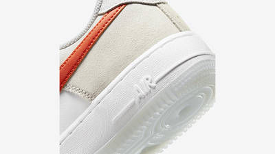 Nike Air Force 1 Low First Use White Orange DA8302-101 Back Detail