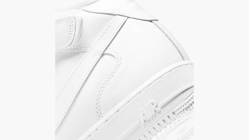 Nike Air Force 1 Mid 07 Triple White Closeup