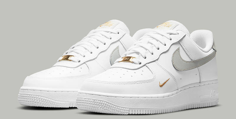 white air force with gold tick